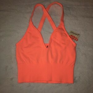 NWT Free People Movement Good Karma Crop Top,Size-XS/S,Color-Peach Horizon